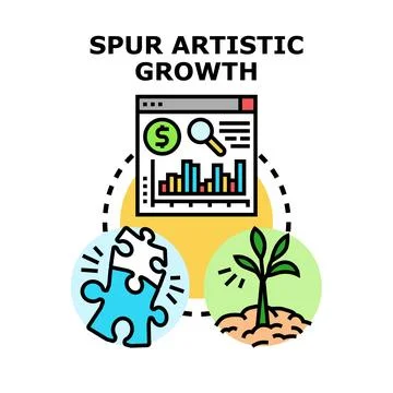 Spur artistic growth developing creative business strategy Stock Illustration