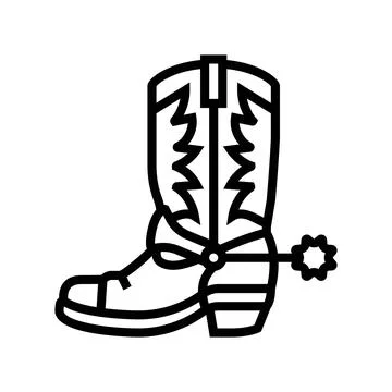 Spurs on boots line icon vector illustration Stock Illustration