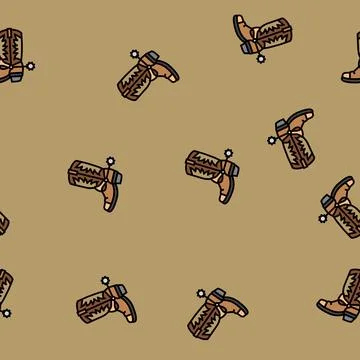 Spurs on boots vector seamless pattern Illustrazione stock