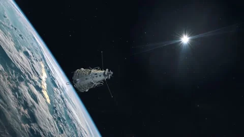 Sputnik 3 Satellite Entering Earth Orbit Stock Footage 170043080