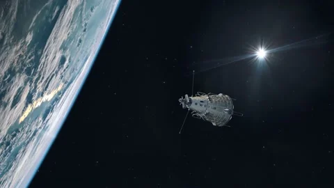 Sputnik 3 Satellite Leaving Earth Orbit Stock Footage 170043097