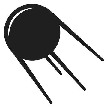 Sputnik black icon. Soviet space satellite symbol Stock Illustration