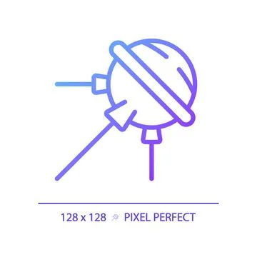 Sputnik pixel perfect gradient linear vector icon Stock Illustration