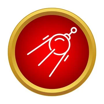Sputnik satellite icon orbiting in space Stock Illustration