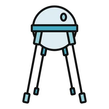 Sputnik satellite icon representing space exploration and technology Stock Illustration