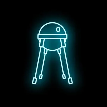 Sputnik satellite neon glow representing space technology Stock Illustration