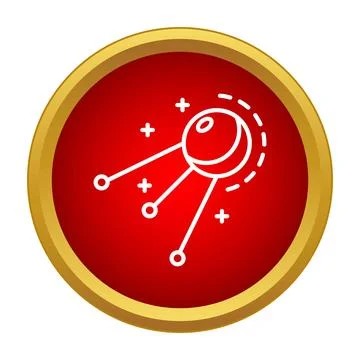 Sputnik satellite orbiting earth icon representing space exploration Stock Illustration