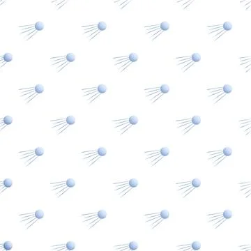 Sputnik space satellite pattern repeating on white background Stock Illustration