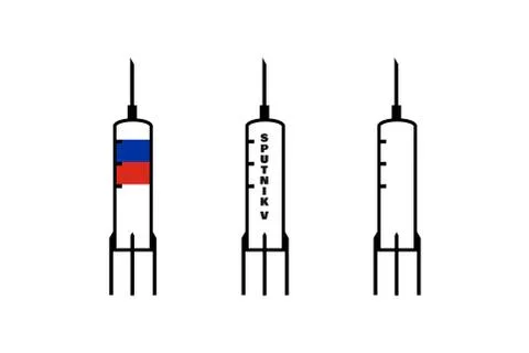 Sputnik V first registerd vaccine against COVID-19 illustration. Stock Illustration