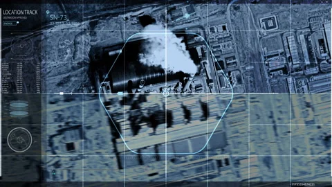 Spy Advanced Satellite Control Software Panel For Target Location Monitoring Stock Footage 311986024