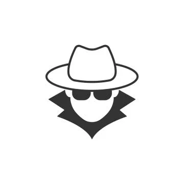 Spy agent anonymous symbol icon. Vector EPS 10 Stock Illustration