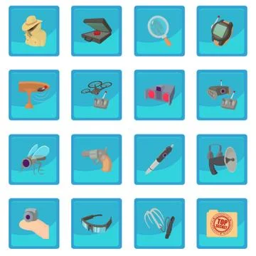 Spy and security icon blue app Stock Illustration