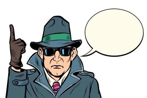 Spy attention gesture Stock Illustration