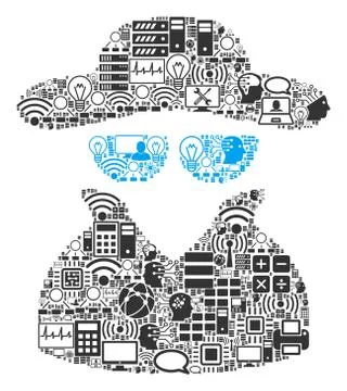 Spy Composition Icon for BigData and Computing Ilustração Stock