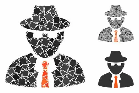 Spy Composition Icon of Bumpy Elements Stock Illustration