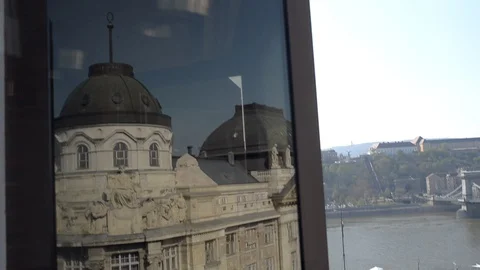 Spy games in Budapest on the bridge Iconic Chain Bridge Of Budapest Stock Footage 106424977