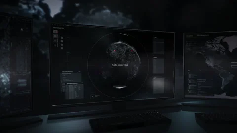 Spy Hacker Software Interface Searching For Vulnerable Data Information Servers Stock Footage 165893039