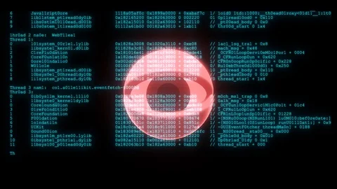 Spy hacker wathing eye with encrypted fast long scrolling programming security Stock Footage 102562877