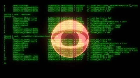 Spy hacker wathing eye with encrypted fast long scrolling programming security Stock Footage 102563324