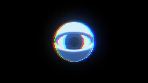 Spy hacker wathing pixel blue eye illustration background new joyful 4k stock 库存插图