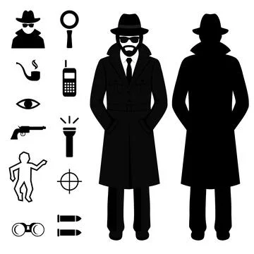 Spy icon, detective Stock Illustration