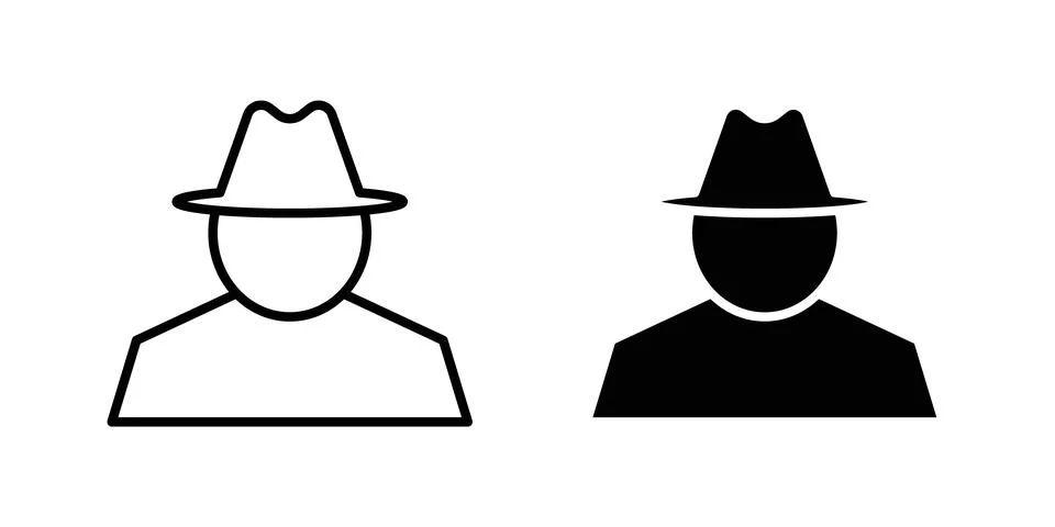Spy icon vector template set in black Stock Illustration