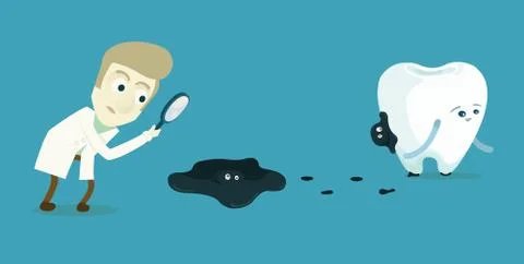 Spy look for bacteria Stock Illustration