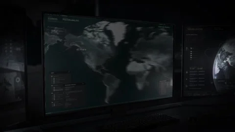 Spy Military Tracking Software Detecting Activity in Saint Petersburg, Russia.UI Stock Footage 246821179