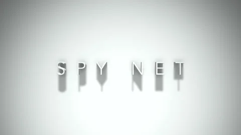 Spy net 3D title animation with shadows on a white background Stock Footage 297467042