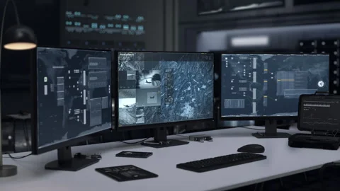 Spy network program finds the location of the target enemy army helicopters Stock Footage 304705152