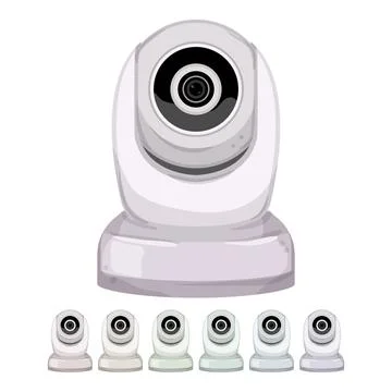 Spy security camera cctv cartoon vector graphic Illustrazione stock