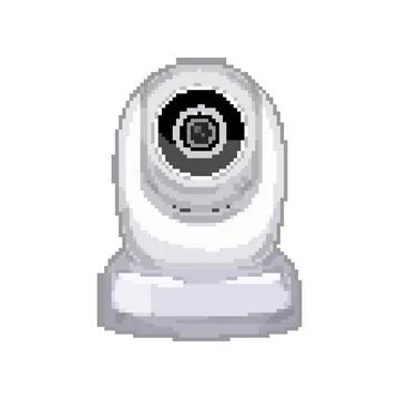 Spy security camera cctv pixel art vector illustration Stock Illustration