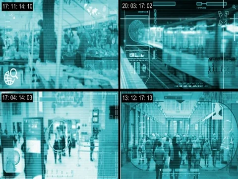 Spy - Security Camera - Surveillance - Time lapse - blue -SD Vídeo Stock 69510344