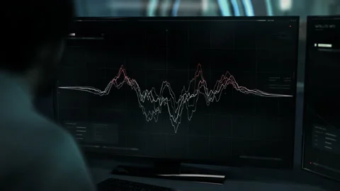 Spy signal detection system deciphering the collected audio information Stock Footage 204974718