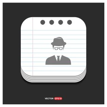 Spy User icon Gray icon on Notepad Style template Vector EPS 10 Free Icon Stock Illustration