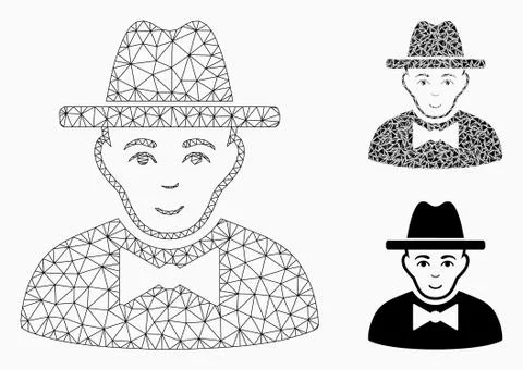 Spy Vector Mesh 2D Model and Triangle Mosaic Icon Stockillustratie