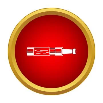 Spyglass icon exploring vision and discovery concept Stock Illustration