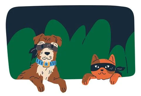 Spying, observing and sneaking. Making observation, action of deciphering unseen Stock Illustration