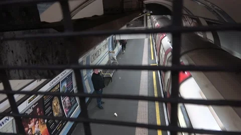 Spying On A Platform In The London Underground Stock Footage 154149655