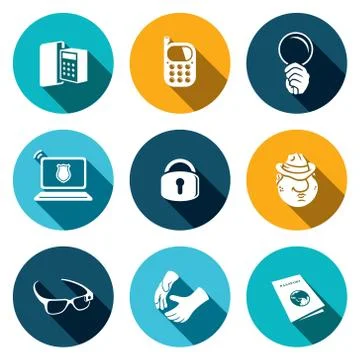Spying vector icon set Stock Illustration