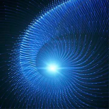 Spyral Blue Light Rays, Fireworks Or Energy Flow Illustrazione stock