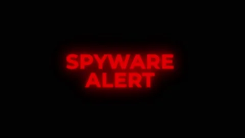 SPYWARE ALERT Red Warning Error Alert Computer Virus alert Hacking Message With Stock Footage 219191690
