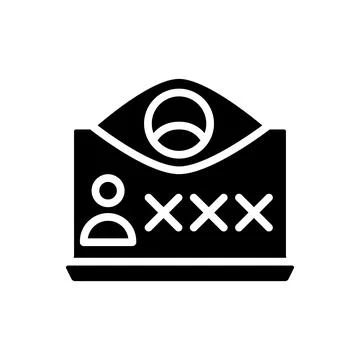 Spyware black glyph icon Stock Illustration