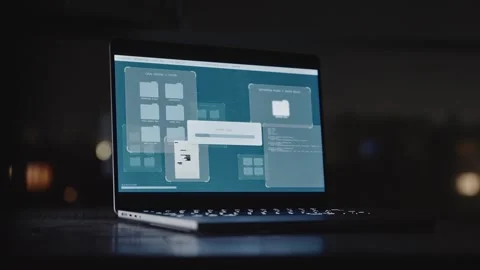 Spyware breaking into government data archive stealing documents and secrets Stock Footage 311538276