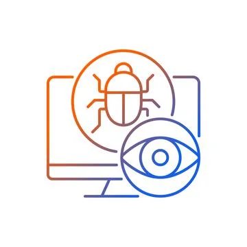 Spyware gradient linear vector icon Stock Illustration