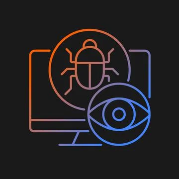Spyware gradient vector icon for dark theme Stock Illustration