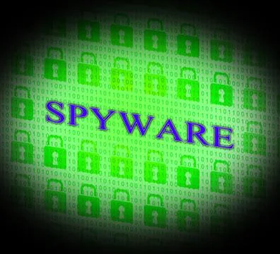 Spyware hacked indicating attack malicious and hacking 스톡 일러스트