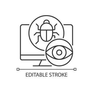 Spyware linear icon Stock Illustration