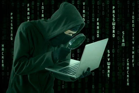 Spyware looking for information Illustrazione stock