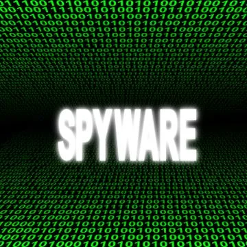 Spyware over binary code Illustrazione stock